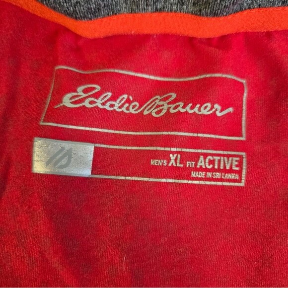 Eddie Bauer 1/4 Quarter Zip Collared Red Pullover Lightweight Mens X Large - Picture 7 of 12